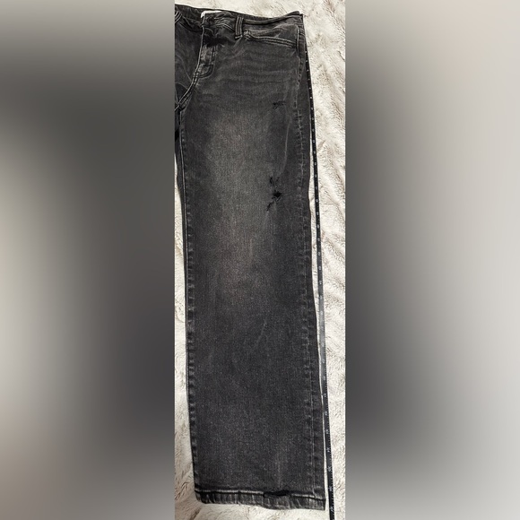 Flying Monkey Black High Rise Straight Leg Ripped Distressed Jeans - Picture 4 of 15